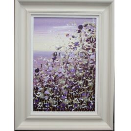 At Sunset, wildflower original, lilac hues,by Mary Shaw