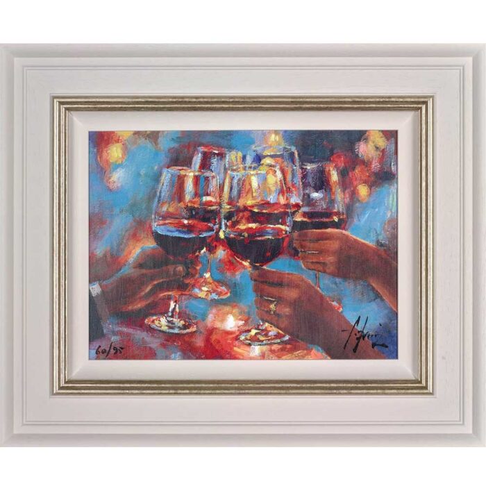 Wine and Blue Lights (Red), by Fabian Perez