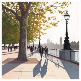 Early Autumn On The Queen's Walk, by Jo Quigley