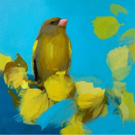 Greenfinch in Yellow and Blue, by Heidi Langridge